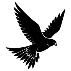 Obraz premium vector silhouette of a falcon diving at high speed, wings back, dynamic composition,