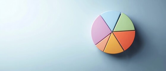 Fototapeta premium Infographicstyle chart rotating with pie segments in floating space