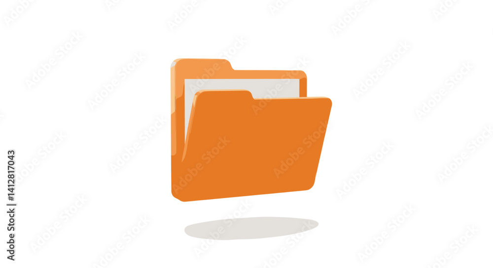 Poster open folder icon illustration displaying files and data storage in a modern 3d style for computer an