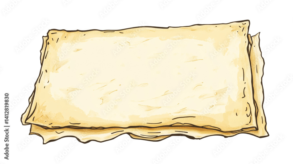 Poster textured parchment stack illustration with aged paper effect for creative use