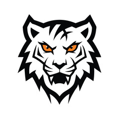 tiger animal head mascot logo vector art illustration