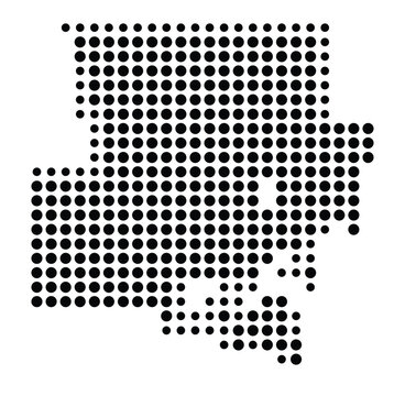 Symbol Map of Turlock (United States) showing the city with a pattern of just a few black dots