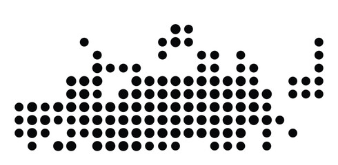 Symbol Map of Greeley (United States) showing the city with a pattern of just a few black dots