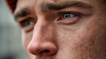 Fototapeta premium Closeup human face portrait featuring emotional expression