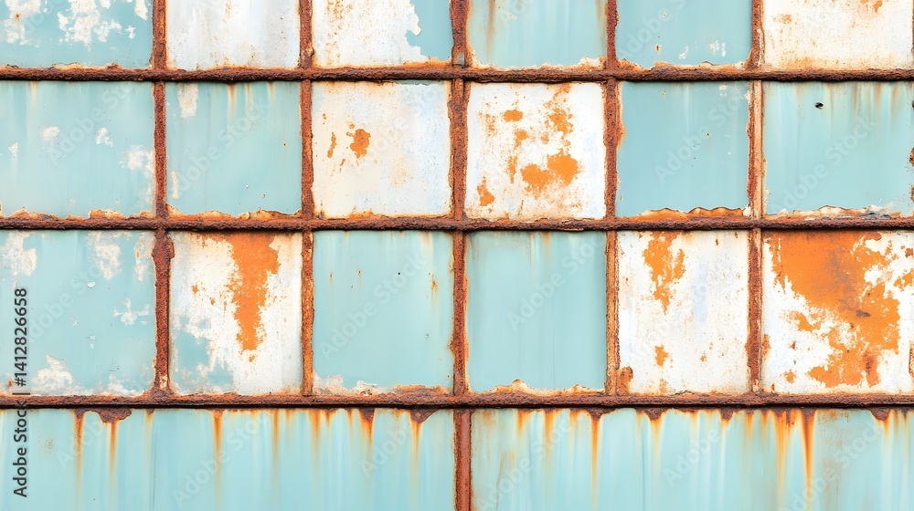 Poster rustic metallic texture with intricate corrosion patterns and weathered patina