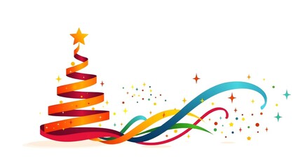 Vibrant Holiday Abstract &ndash; Festive Christmas Header Illustration