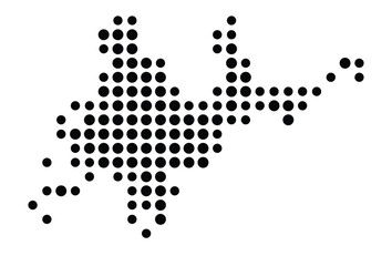 Symbol Map of Kissimmee (United States) showing the city with a pattern of just a few black dots
