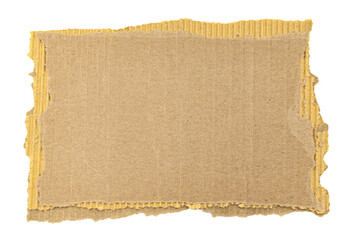 Obraz premium Piece of torn cardboard on a white background. Torn cardboard isolate