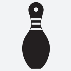 bowling icon silhouette vector art illustration, bowling pins isolated on white