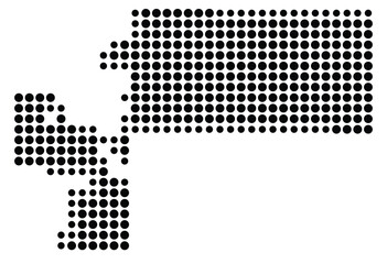 Symbol Map of North Port (United States) showing the city with a pattern of just a few black dots