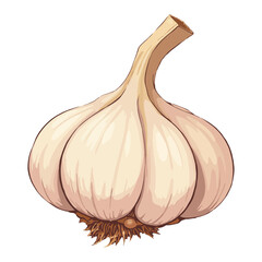 Garlics with Detailed Veins Isolated Hand Drawn Vector Illustration of Ingredient and Herb