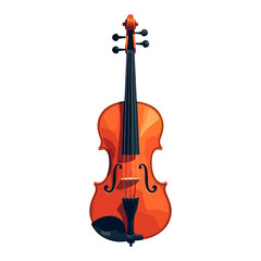 Fototapeta premium Elegant Orange Violin Musical Instrument Isolated Hand Drawn Vector Illustration Classic Violin Design