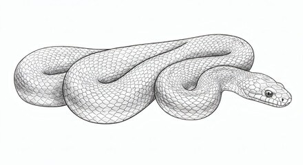 Snake drawing isolated on white background