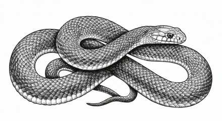 Obraz premium Snake drawing isolated on white background