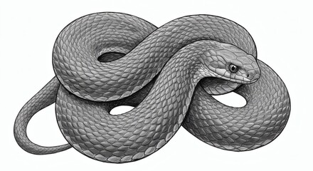 Fototapeta premium Snake drawing isolated on white background