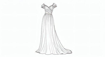 Dress drawing isolated on white background