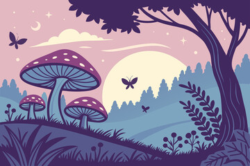 Fototapeta premium Vibrant Nature Vector Art - Landscapes and Patterns - jpg