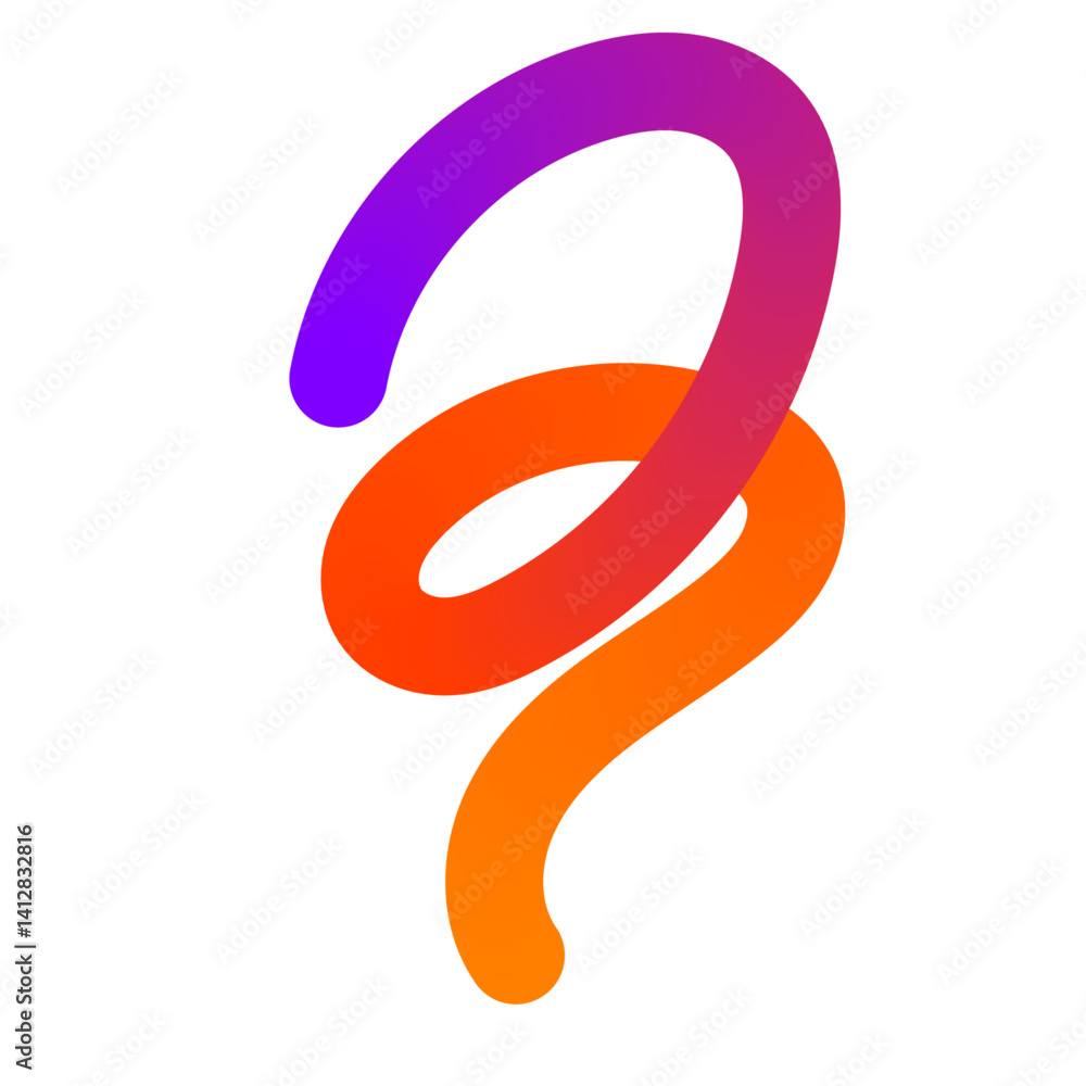 Poster abstract gradient wave pattern with wavy 3d shapes and geometric squiggles. modern doodle design wit