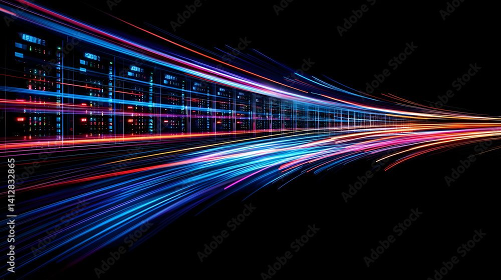 Poster abstract digital data flow technology background