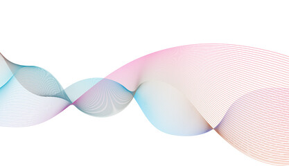 illustration of abstract pink blue line waves design.