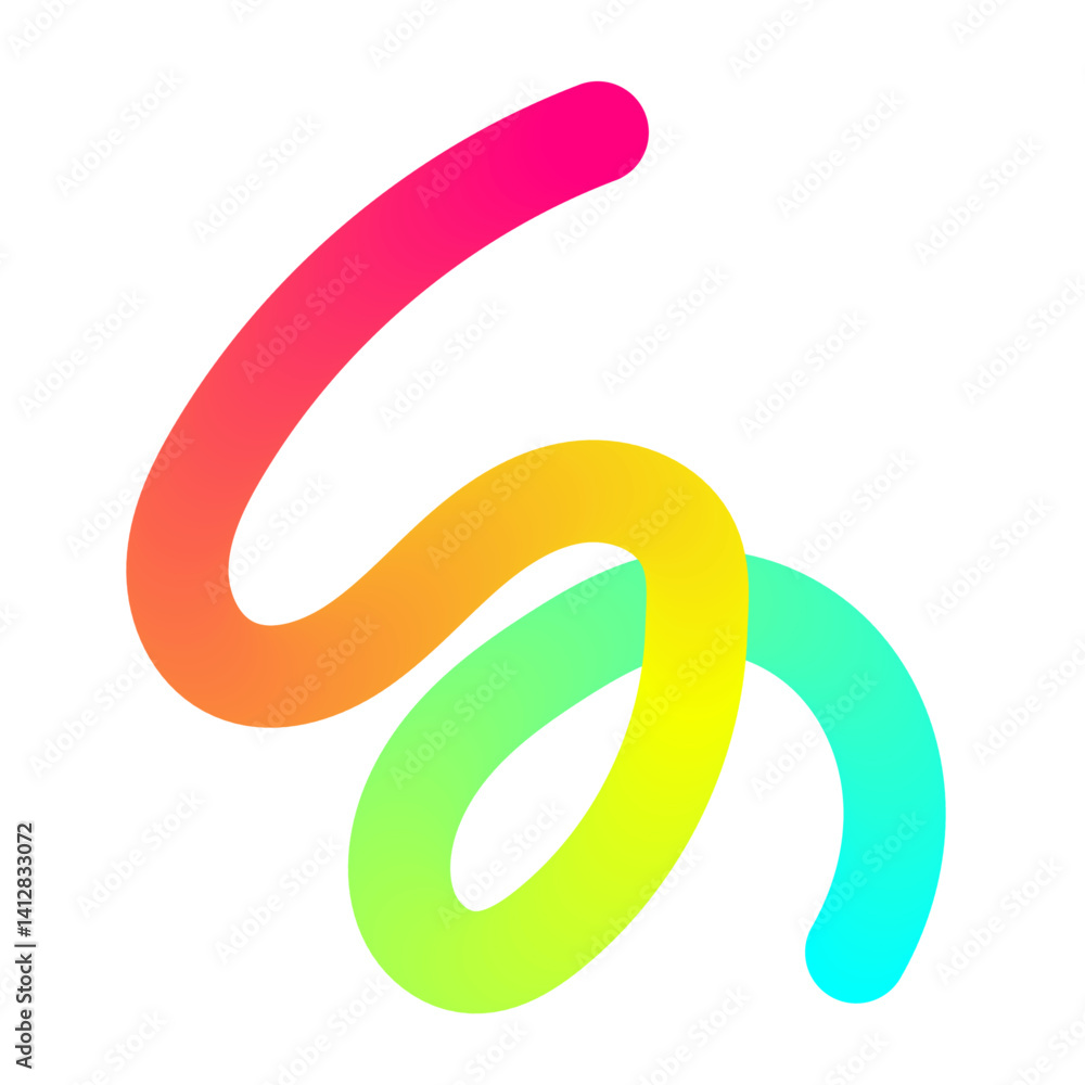 Poster abstract gradient wave pattern with wavy 3d shapes and geometric squiggles. modern doodle design wit