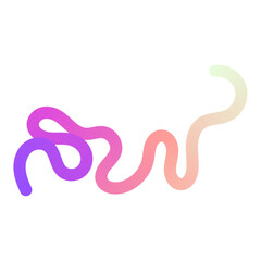 Obraz premium Abstract squiggle background with wavy gradient lines, colorful ribbon shapes, fun organic pattern, 3D curved design elements. Flat vector illustration isolated on white background.