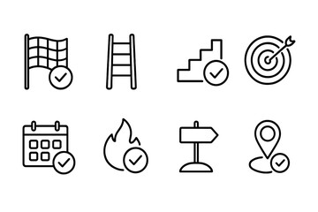 Obraz premium outline vector icons of photography awards and achievements: photo contest, trophy with camera, featured photo, best of day, editor’s choice, likes count, showcase icon, published photo. set of line