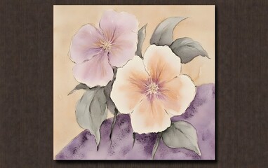 Delicate Watercolor Painting of Two Flowers