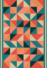 Beautiful geometric background. Figures of different shapes. Tribal form. Flowers. Geometric design. Creative textures. Colorful art. Modern graphic poster. Retro color. Vector illustration