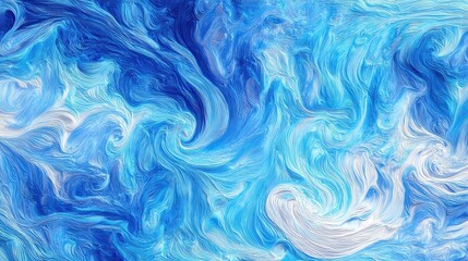 Blue Abstract Swirls in Fluid Motion Displaying Artistic Design