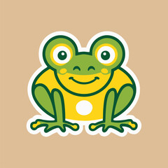 Minimal frog silhouette logo icon with abstract style in green tones