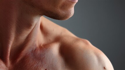 Naklejka premium Closeup male torso muscles fitness photography