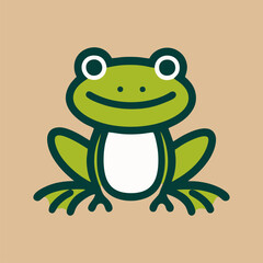 Geometric frog logo icon in modern minimalist flat vector style