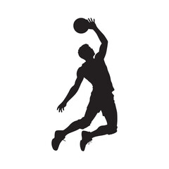 Volleyball Player Spiking Ball Silhouette