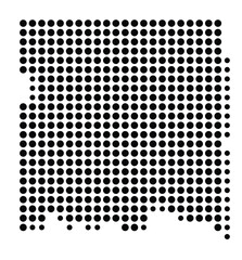 Symbol Map of Eden Prairie (United States) showing the city with a pattern of just a few black dots