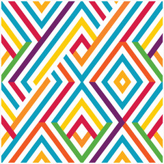 Vibrant Linear Seamless Patterns  Colorful Digital Background Set.