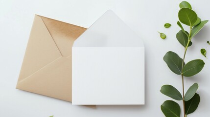 Blank white card on a flat surface, symbolizing simplicity and clarity in design.