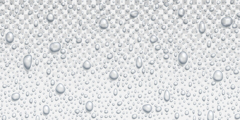 Vector Water drops on glass. Rain drops on transparent background