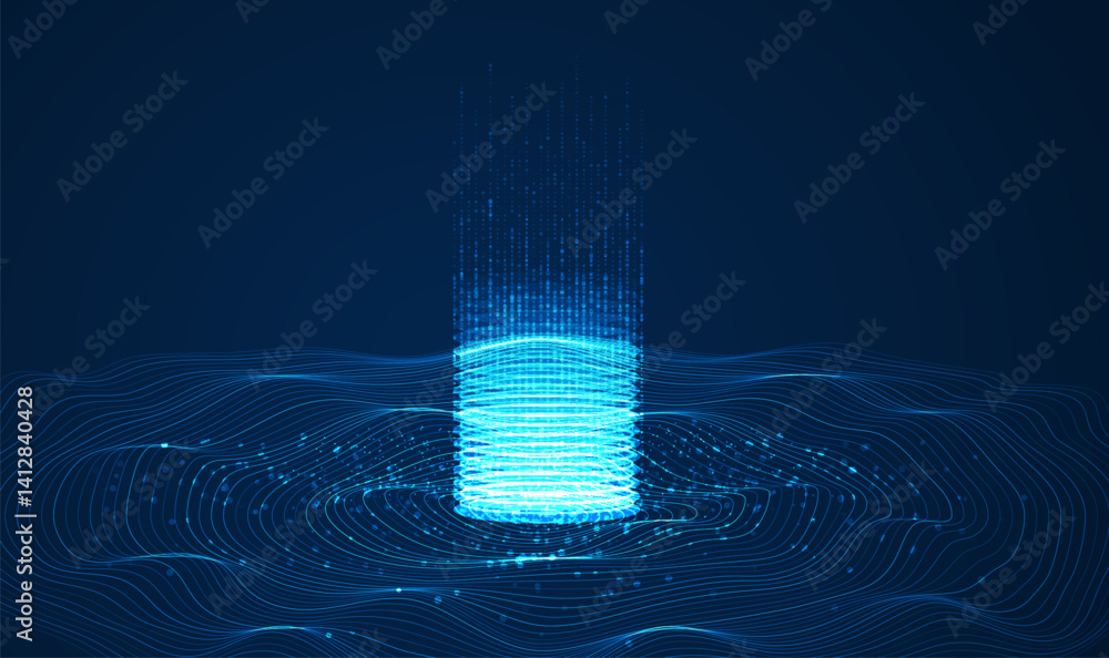 Aufkleber cyber big data flow. network line connect stream. concept of ai technology