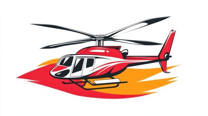 Red Helicopter in Flame