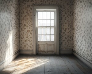 Fototapeta premium Sparsely Furnished 1930s Tenement Room, Deep Poverty