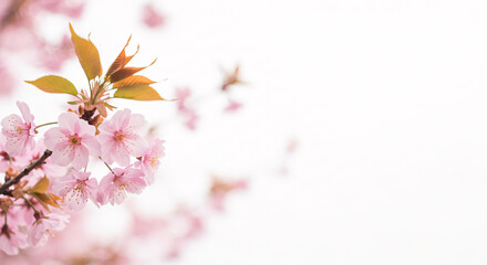 Spring Blossoms with Cherry Flowers and Delicate Pink Petals

