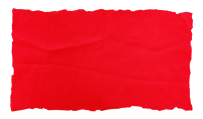 A piece of red satin fabric on a white background. Isolate a crumpled piece of fabric