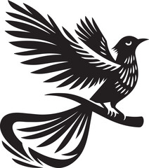 Quetzal bird silhouette vector art