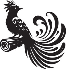 Quetzal bird silhouette vector art