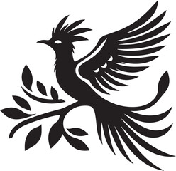 Quetzal bird silhouette vector art
