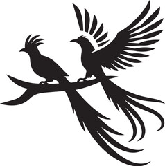 Quetzal bird silhouette vector art