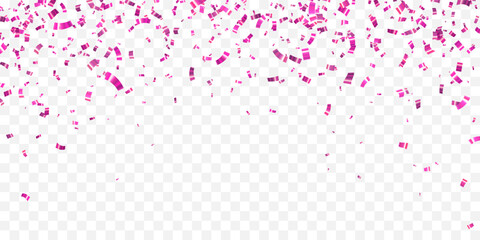 Red confetti. Celebration carnival falling shiny glitter confetti. Luxury greeting card. Vector illustration