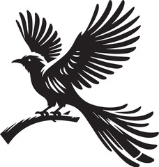 Quetzal bird silhouette vector art
