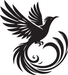 Quetzal bird silhouette vector art